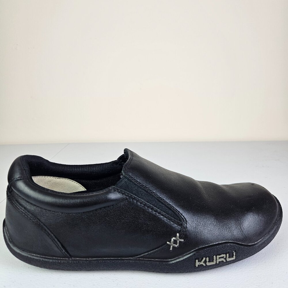 Kuru Kivi Women's Black Leather Comfort Slip On Loafers Shoes Size 9.5